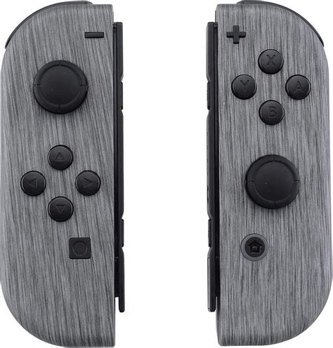 Extremerate Soft Touch Grip Brushed Silver Patterned Joy Con Handheld