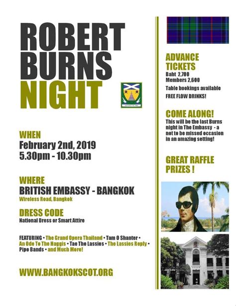 Robert Burns Night – Bangkok St Andrew's Society