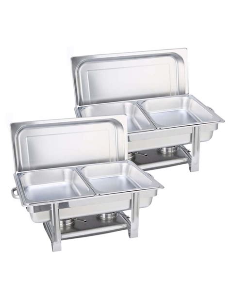 Soga Double Tray Ss Chafing Dish Food Warmer 2pack Rockmans