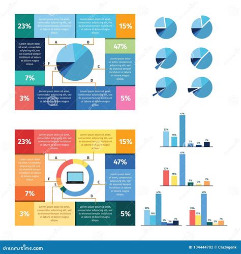 General Infographic Elements Pie Chart Column Bar And Content Box