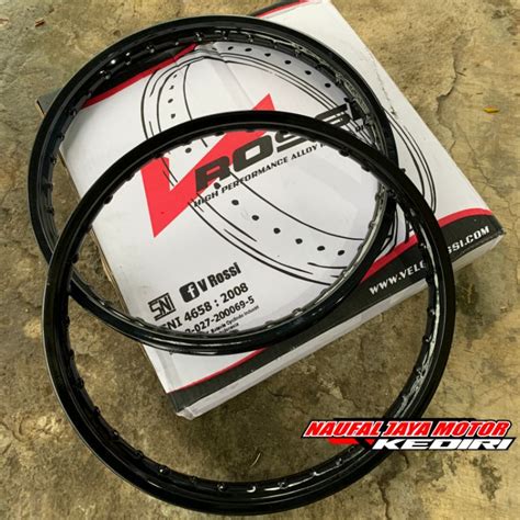 Jual VELG ROSSI RING 18 UKURAN 140 RATA SEPASANG WARNA HITAM GLOSSY