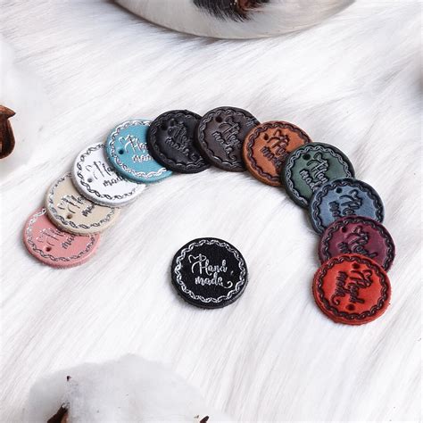 Leather Handmade Circle Tags Knitting Tags Crochet Labels Etsy