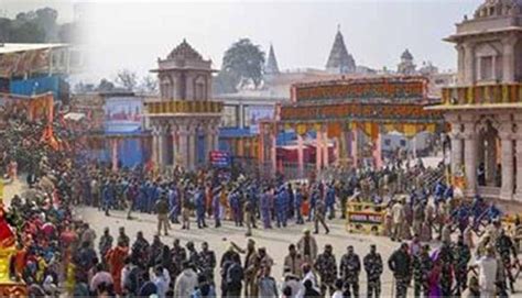 अयोध्‍या स्थित राम मंदिर में कड़ी सुरक्षा व्यवस्था के बीच दोपहर तक 3