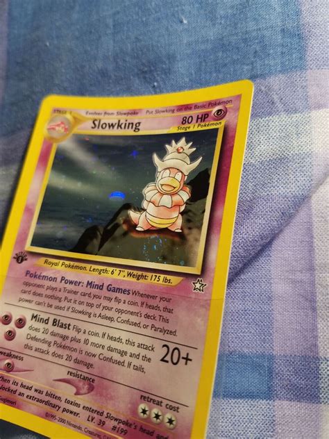 Pokemon Cards Slowking 14 111 1st Edition Rare Holo Swirl Neo Genesis