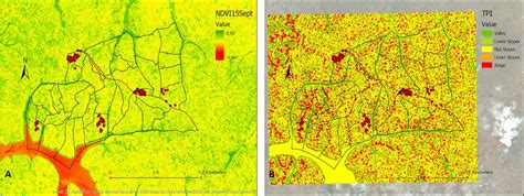 Maps Showing Normalized Difference Vegetation Index NDVI Of The Study