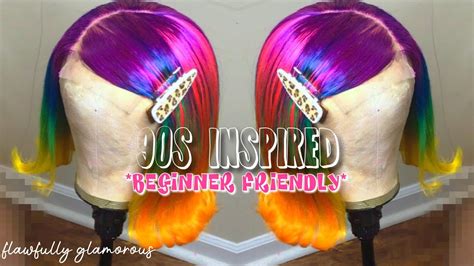 90s Inspired Flip Bob W Swoop Bang Tutorial Swoop W Flips Bob Wig