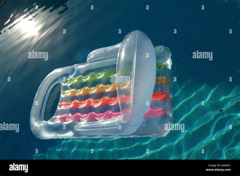 A Lilo Inflatable In A Pool Stock Photo Alamy