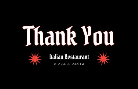 Restaurant Thank You Message To Customers Online Card Template Vistacreate