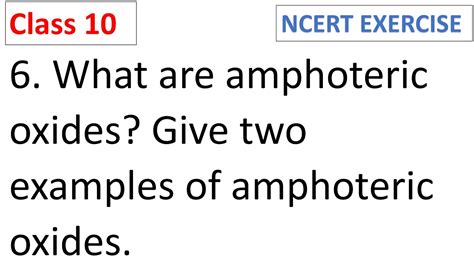 What Are Amphoteric Oxides Give Two Examples Of Amphoteric Oxides CBSE