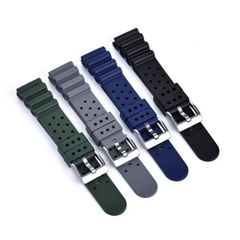 Clearance Wave Fkm Rubber Dive Watch Straps Quick Release Bars 6