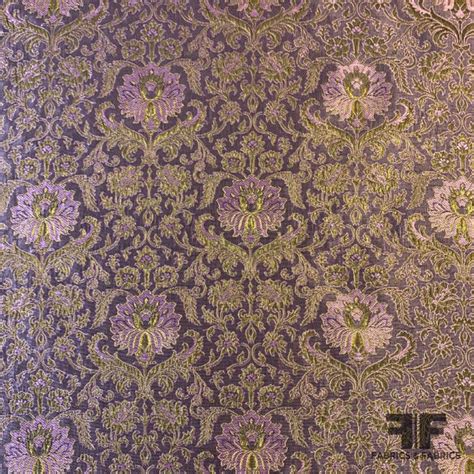 Metallic Renaissance Jacquard Brocade Lavendar Gold Fabrics