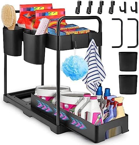 Vusddy 2 Etagen Unterschrank Organizer Under Sink Organizer Mit 4 Haken