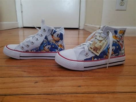 Sonic The Hedgehog High Tops Brand New On Mercari Custom Painted