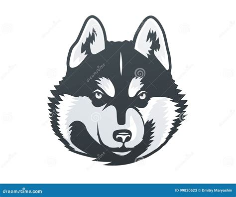 Siberian Husky Head Vector Illustration Stock Vector Illustration Of