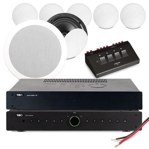 4 Zone Multi Room Ceiling Speaker System With Bathroom Zone Ncss8