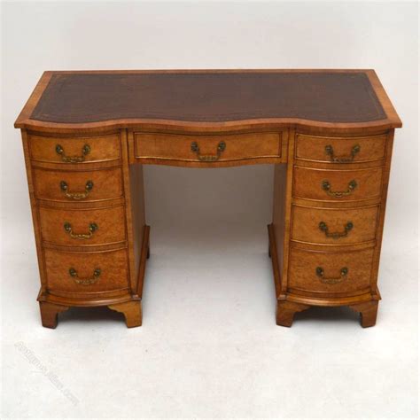 Antique Burr Walnut Leather Top Desk As A Antiques Atlas