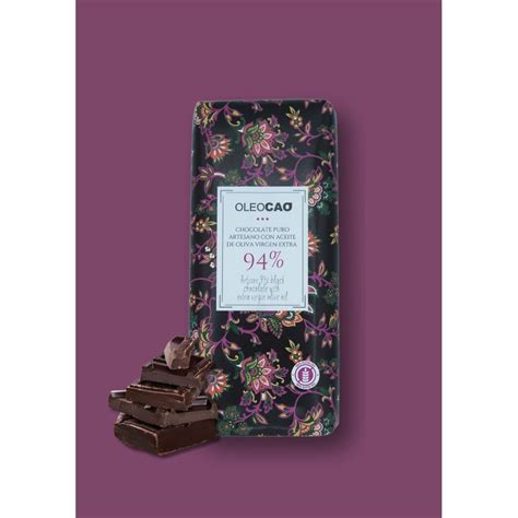 Chocolate negro artesano 94 cacao sin azúcar sin edulcorantes con AOVE