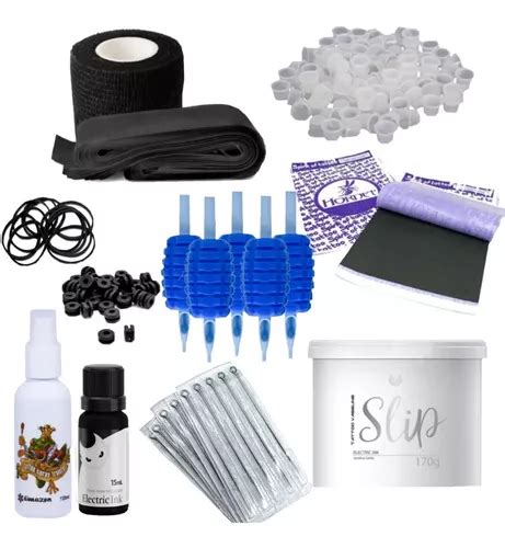 Kit De Tattoo Bicos Agulhas Transfer Vaselina Tinta Batoques