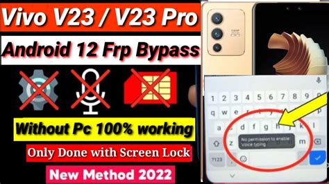 Vivo V23 Frp Bypass Android 12 Without Pc Vivo V23 Pro Frp Bypass