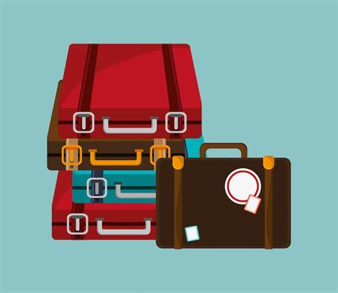 Premium Vector Suitcases And Travel Related Icons