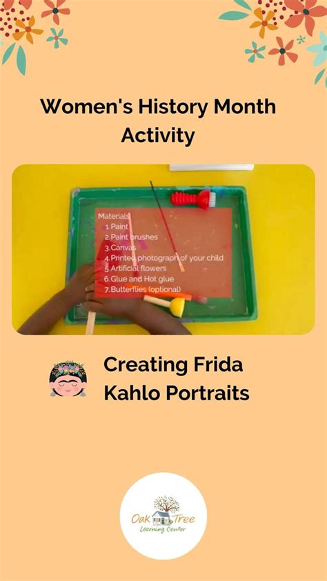 Preschool Art Activity Womens History Month Frida Kahlo Project