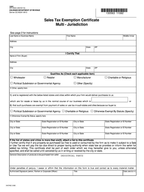 Sales Tax Exemption Form Sd