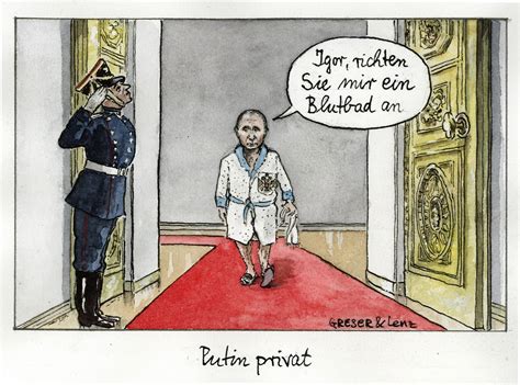 besten Karikaturen Wladimir Putin als ein häufiges Thema