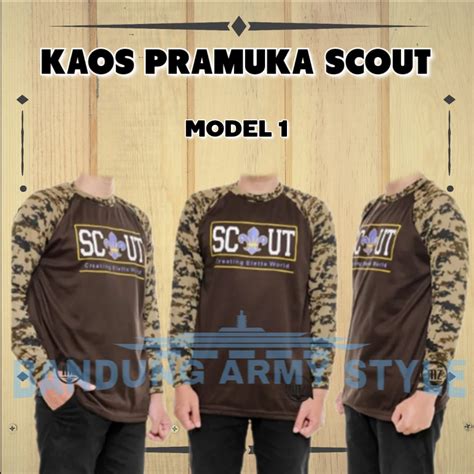 Jual Baju Kaos Loreng Pramuka Katun Scout Raglan Sablon Bdu Lapangan