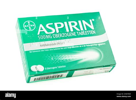 Hamburg Germany Febuary 12 2022 Schachtel Bayer Aspirin Tabletten