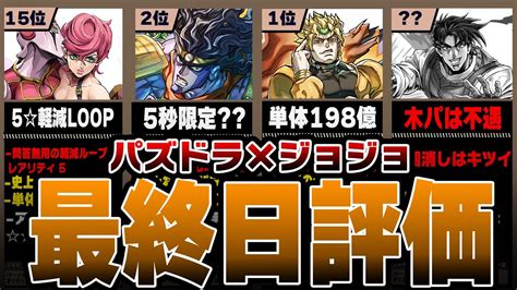 【最終評価】パズドラ×ジョジョコラボ、当たりキャラランキングtop23！！（おすすめ確保数）