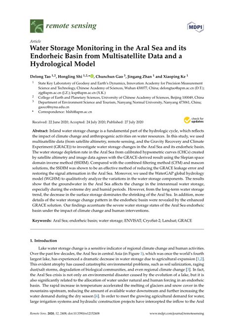 (PDF) Water Storage Monitoring in the Aral Sea and its Endorheic Basin ...