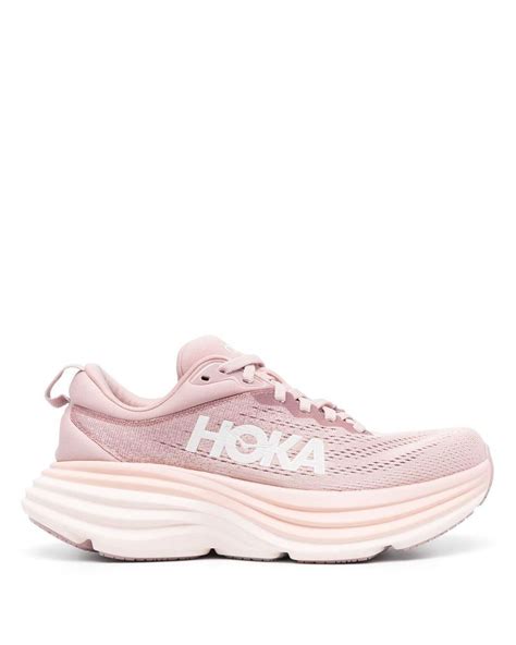 Hoka One One Bondi 8 Lace Up Sneakers In Pink Lyst