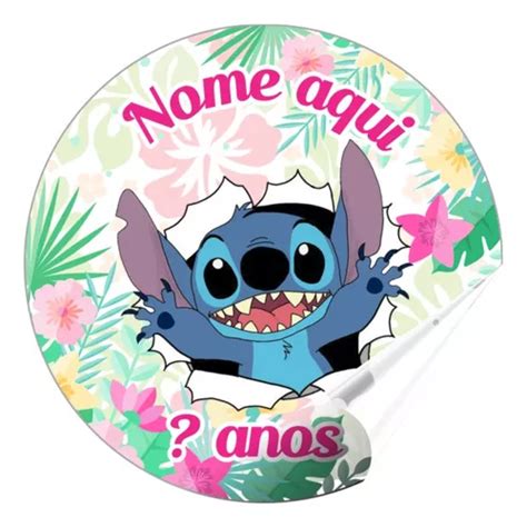 50 Adesivos Lilo Stitch Rótulos Personalizados 5x5 Cm MercadoLivre