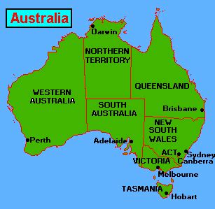 Australia Capital Cities Map ~ AFP CV