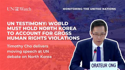 Un Testimony World Must Hold North Korea To Account For Gross Human Rights Violations Youtube