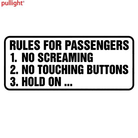 Rules For Passengers Funny Car Bumper Sticker Art Window Jdm Euro Vinyl Decal