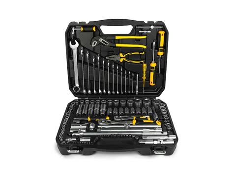 Premium Photo Toolbox Tools Kit Case Detail Close Up Instruments Set