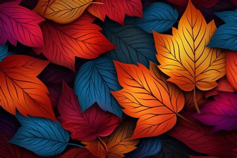 Autumn Leaves Background Premium Ai Generated Image