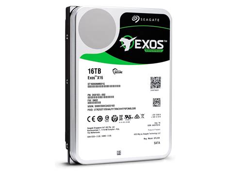 Seagate Exos 16TB Enterprise HDD X16 SATA 6Gb S 512e 4Kn 7200 RPM 256MB