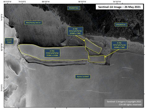 Iceberg A-76A, B, C Press Release