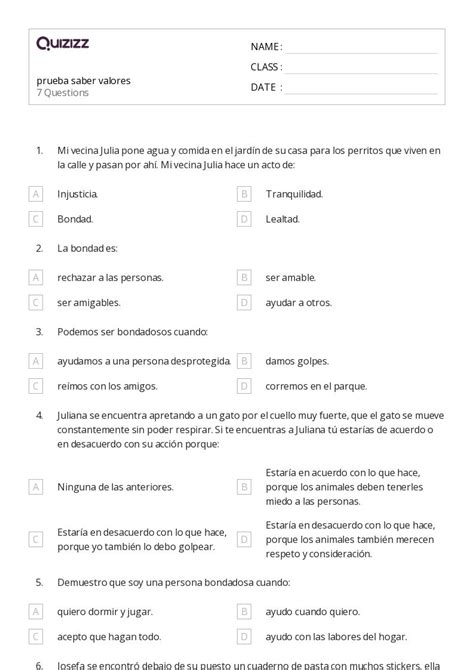 50 Detalles Relevantes Hojas De Trabajo Para Grado 5 En Quizizz