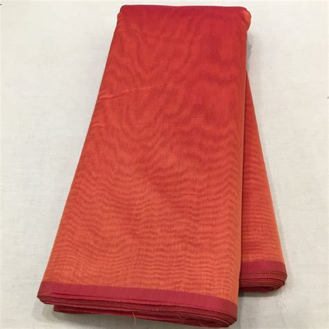 Gms Chanderi Plain Fabric Plain Solids Orange At Rs Meter In