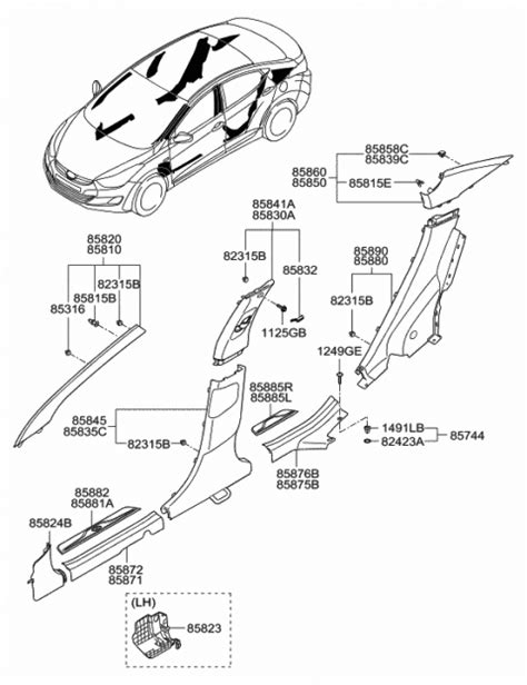 Y Hz Genuine Hyundai Trim Assembly Rear Pillar Rh