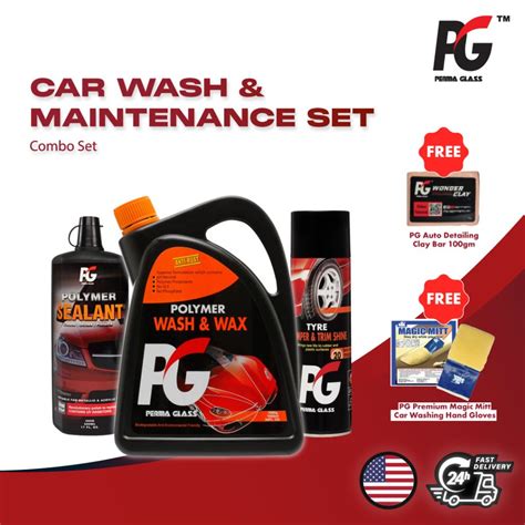 Basic Wash Shine Combo Kit PG Car Shampoo Wash Wax 2L PG Polymer