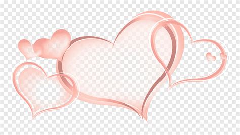 Five Peach Colored Hearts Illustration Love Romance Marriage Heart