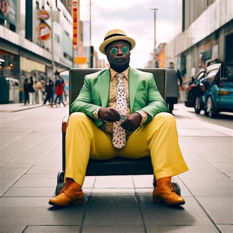 Premium Photo | Stylish black man in a yellow suit sitting on the floor stylish black man in a ...