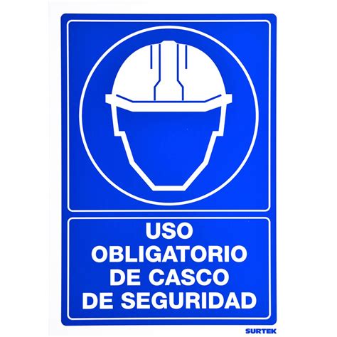 Letrero Uso Casco Obligatorio Proteccion Civil 1 Pza Surtek