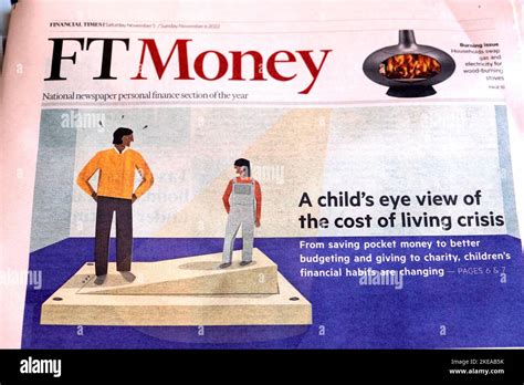 Financial Times Newspaper Headline Front Page Ftmoney Cost Of Living