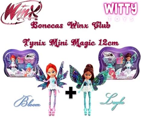 Kit C Bonecas Winx Club Tynix Mini Magic Bloom Layla