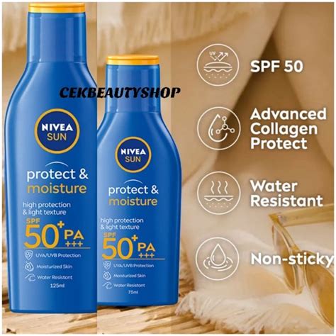 Nivea Sun Protectand Moisture Water Resistant Sunblock Lotion Spf50 New Packaging Shopee